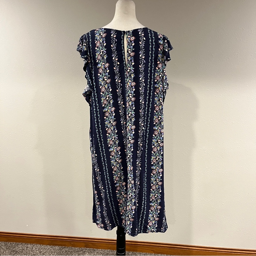 Old Navy Floral Stripe Cap-Sleeve Shift Dress size extra large - Picture 6 of 11